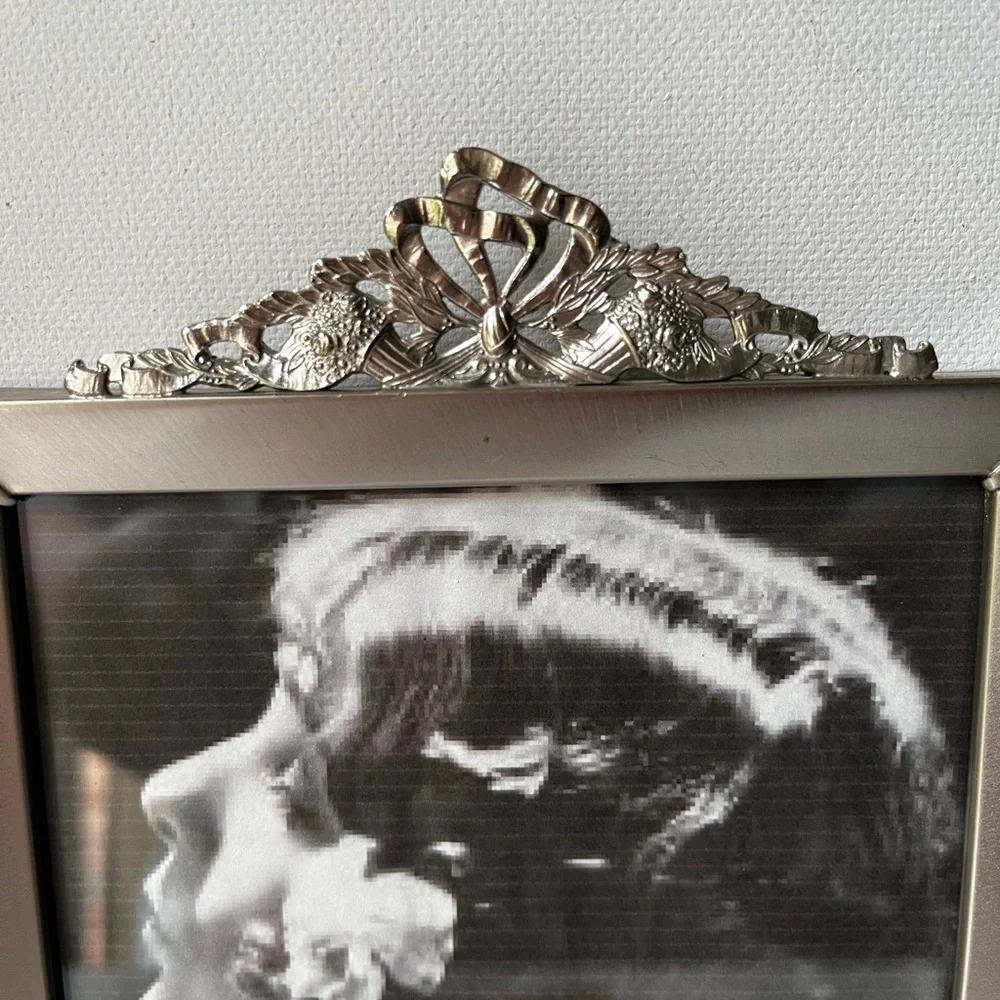 Silver  Vintage ornate wall picture frame 9.5”x5.5”